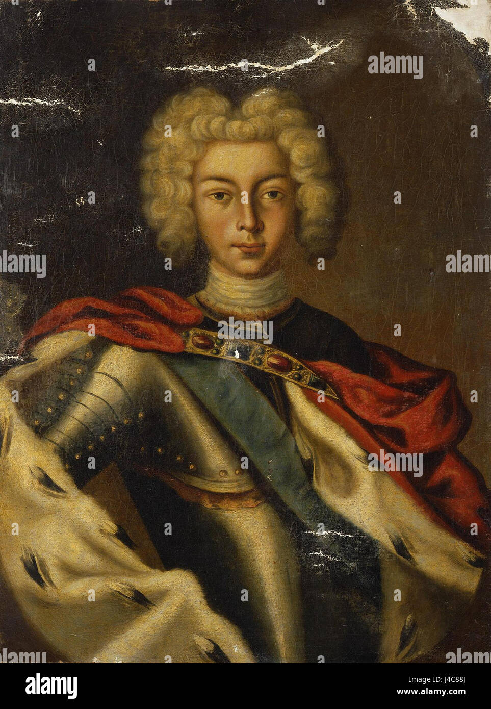 Le portrait de Pierre II, peint par un artiste anonyme au XVIIIe siècle, est conservé au musée de l'Ermitage. Il représente l'empereur russe pendant son court règne. Banque D'Images