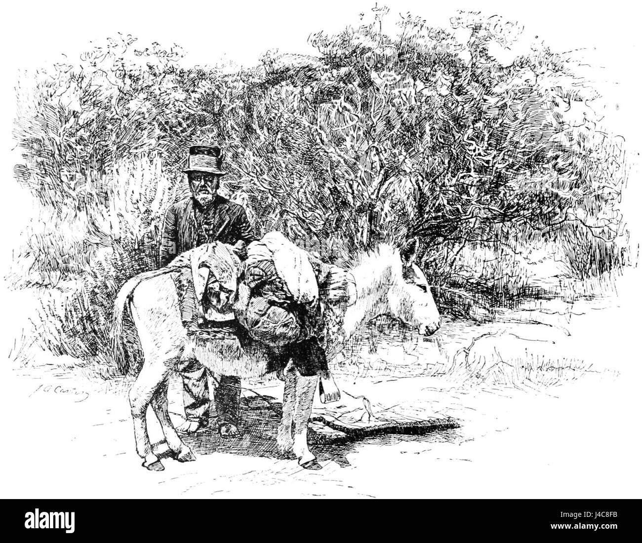 Image tirée du volume mensuel Popular Science Monthly 37, illustrant un amérindien moderne lors de ses voyages, reflétant les tenues et coutumes culturelles. Banque D'Images