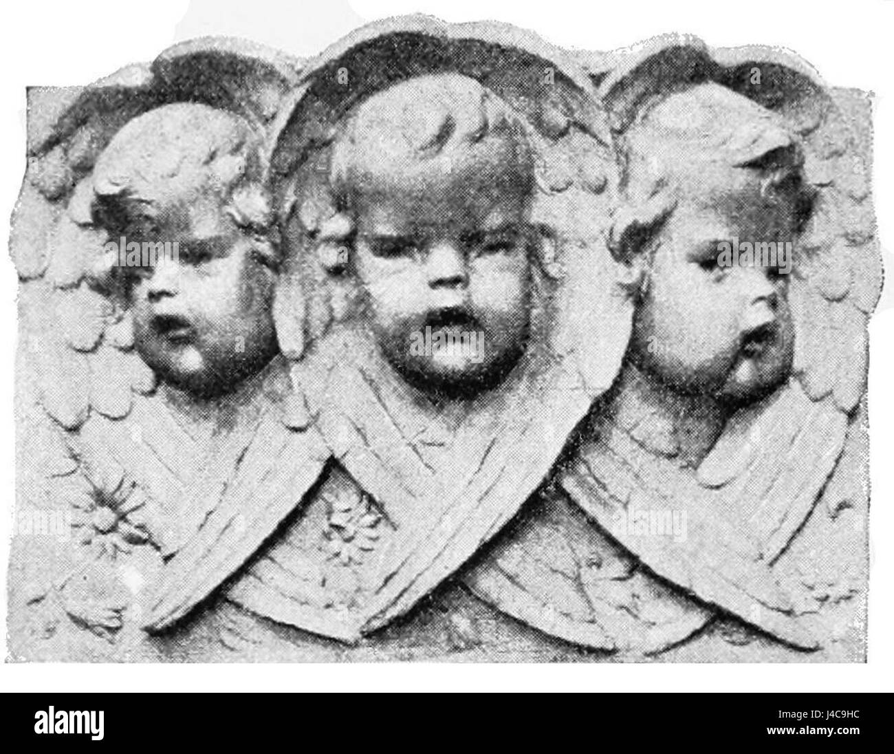 Il s'agit d'une sculpture en bas-relief trouvée dans la Maison du Club Anthony à Philadelphie, présentée dans le volume 40 du Popular Science Monthly. L'œuvre représente un relief sculptural probablement lié à l'histoire locale ou à des thèmes culturels. Banque D'Images