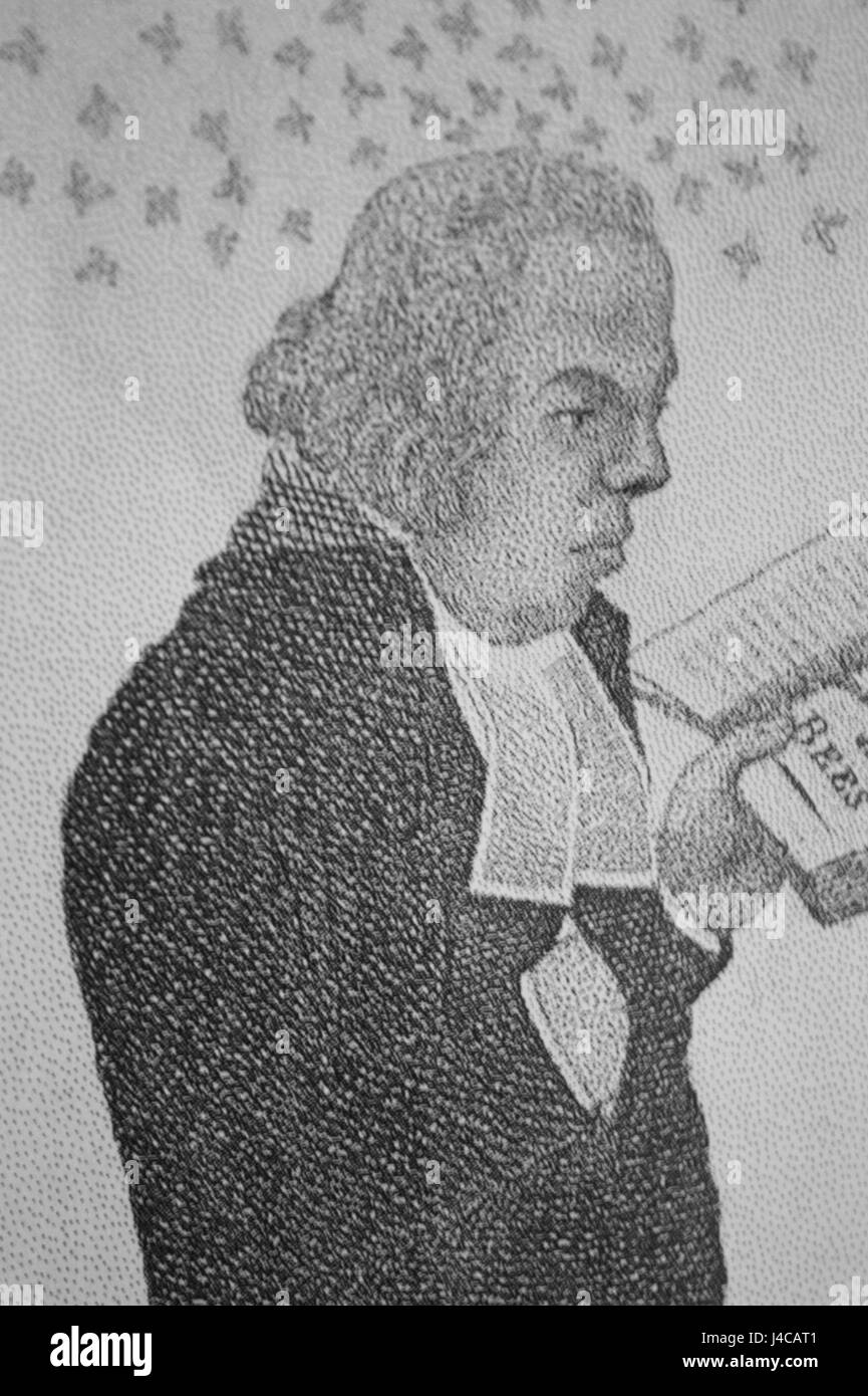 Cette gravure détaillée de John Kay représente le révérend James Lapslie, un ministre écossais. L'image donne un aperçu de son apparence et de sa personnalité, reflétant le style du portrait à la fin du XVIIIe siècle en Écosse. Banque D'Images