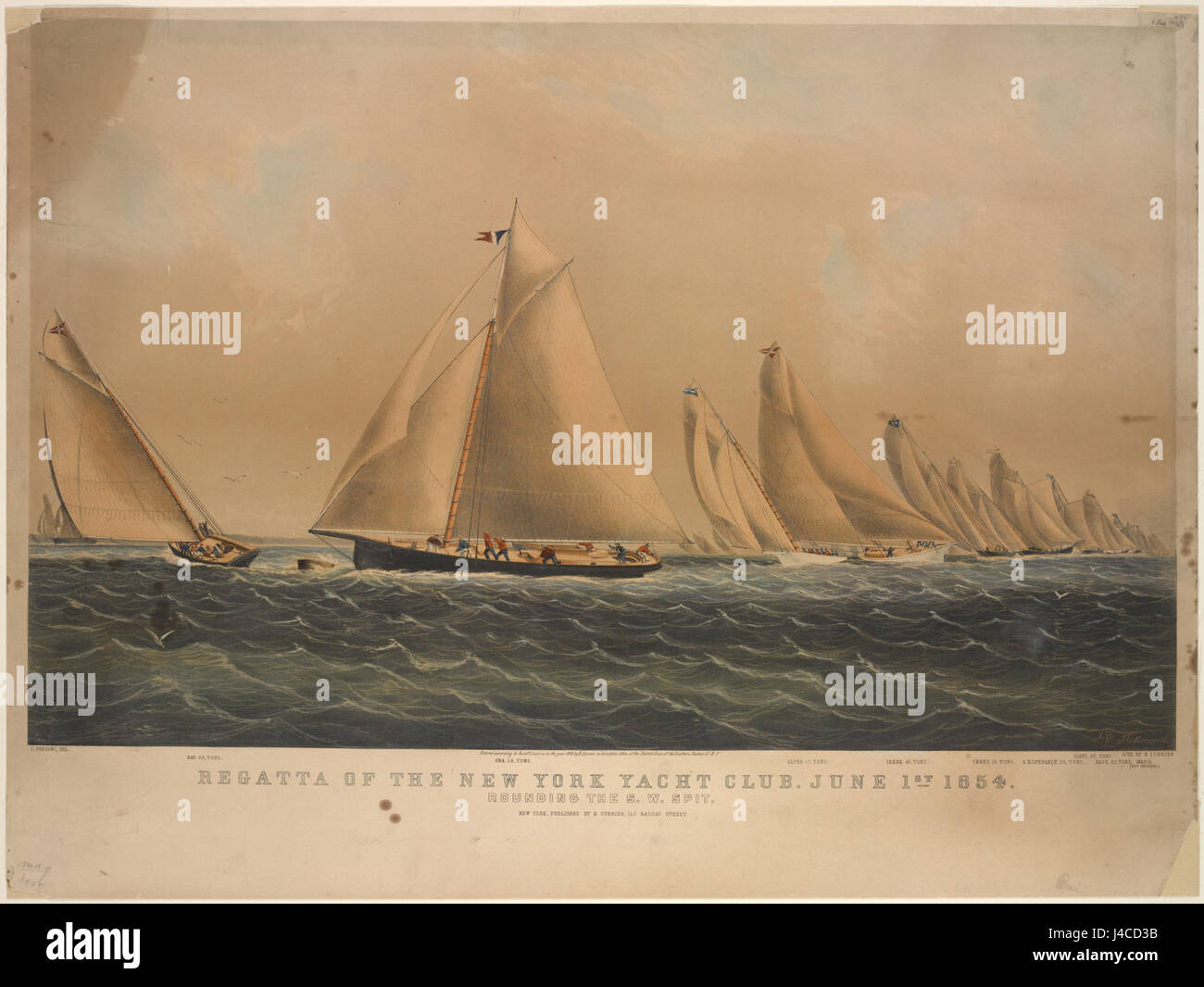 Regatta du New York Yacht Club. 1er juin 1854. L'arrondissement Sud-Ouest spit (NYPL Hadès 1803858 1659397) Banque D'Images