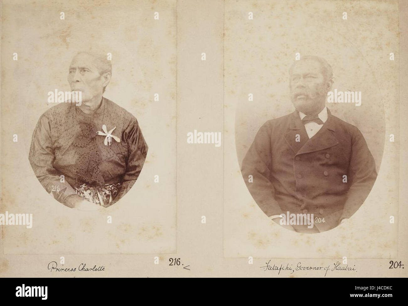 La princesse Charlotte et George Fatafehi, Gouverneur de Haapai, 1880 Banque D'Images