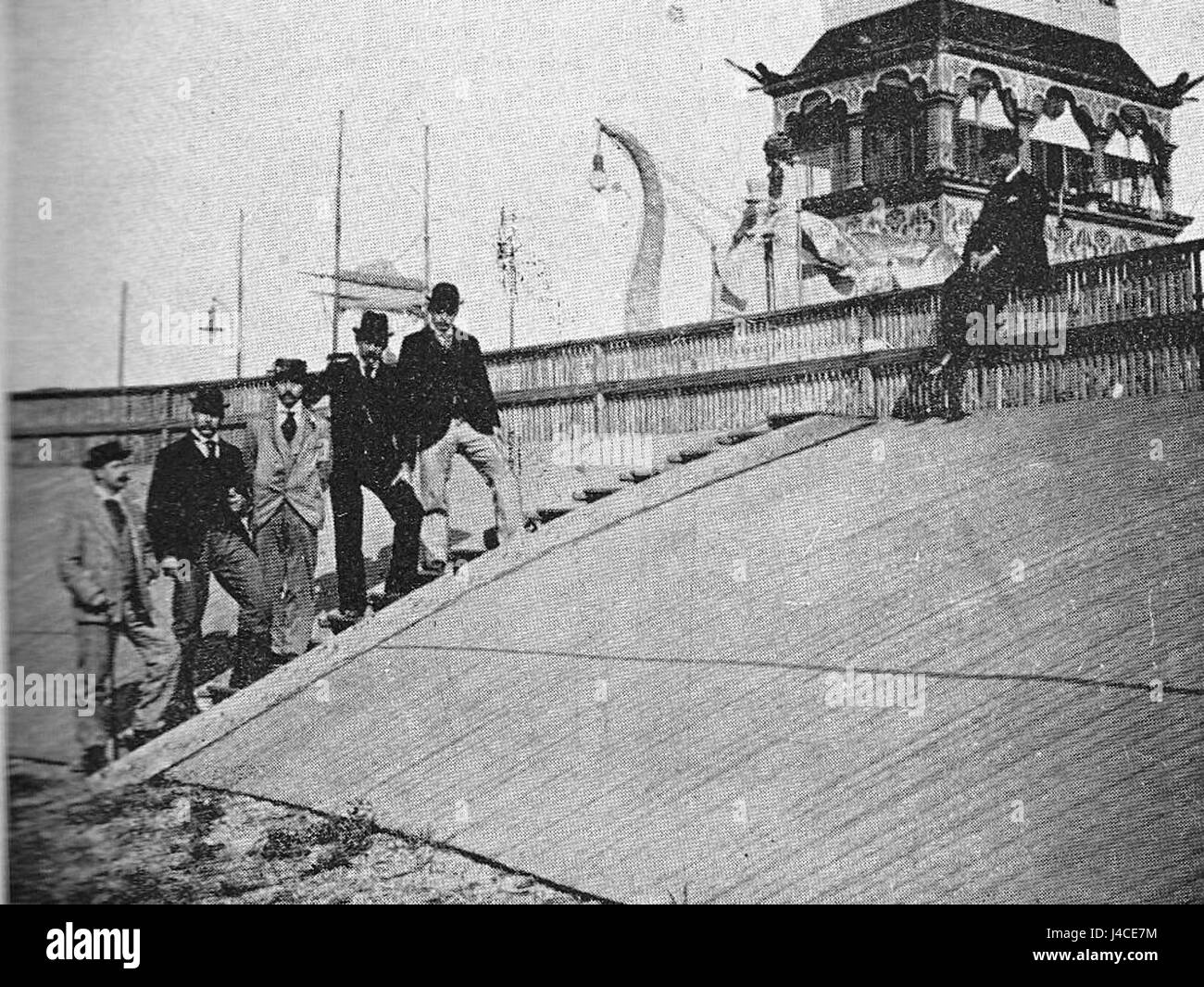 Radrennbahn von Amsterdam im Bau 1895 Banque D'Images Radrennbahn von Amsterdam im Bau 1895 Banque D'Images