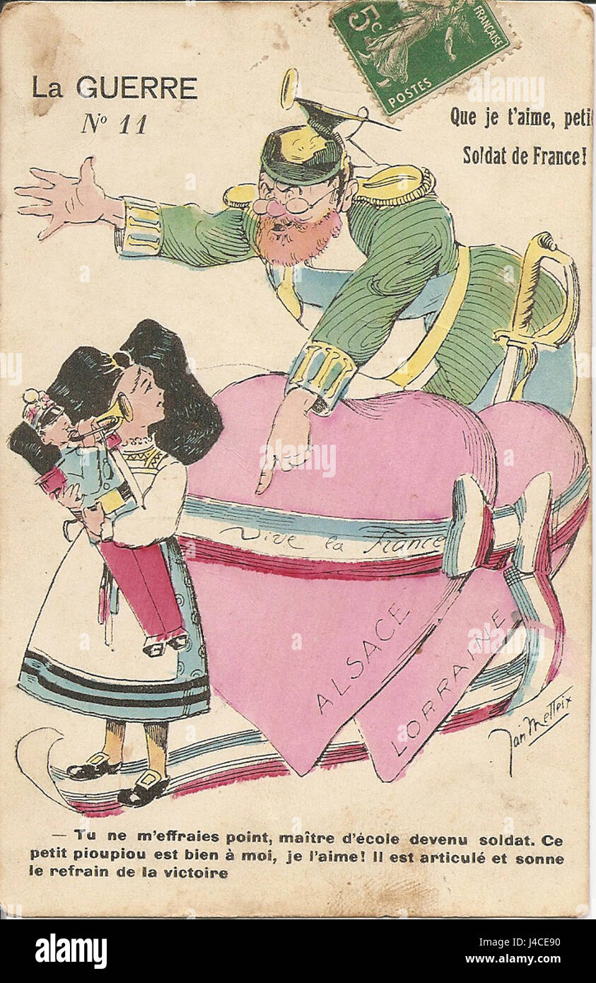 Que je t'aime petit soldat de France est une chanson française exprimant l'affection et l'admiration pour un soldat français, reflétant les liens émotionnels de la guerre et l'importance des soldats pour le pays. Banque D'Images