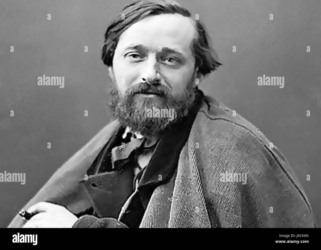 Cette photographie de Nadar capture Ponson du Terrail, un écrivain français, connu pour ses œuvres dans le genre détective. Le travail de Nadarâ€™ est célèbre pour ses portraits et pour la capture de personnages importants de l'époque. Banque D'Images