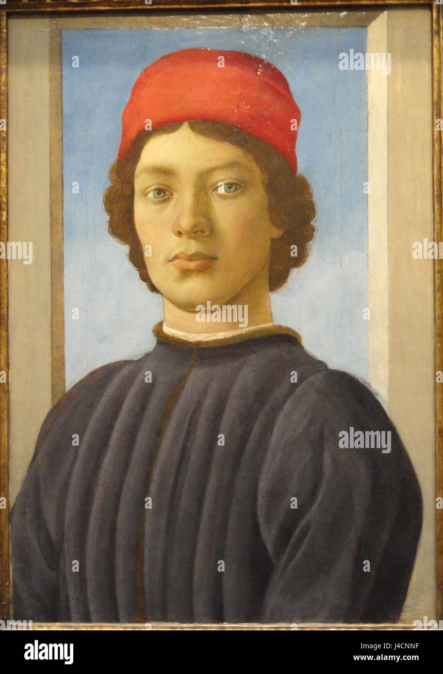 Portrait d'une jeunesse, de Filippino Lippi, ch. 1485, huile sur panneau de la National Gallery of Art, Washington DSC08876 Banque D'Images