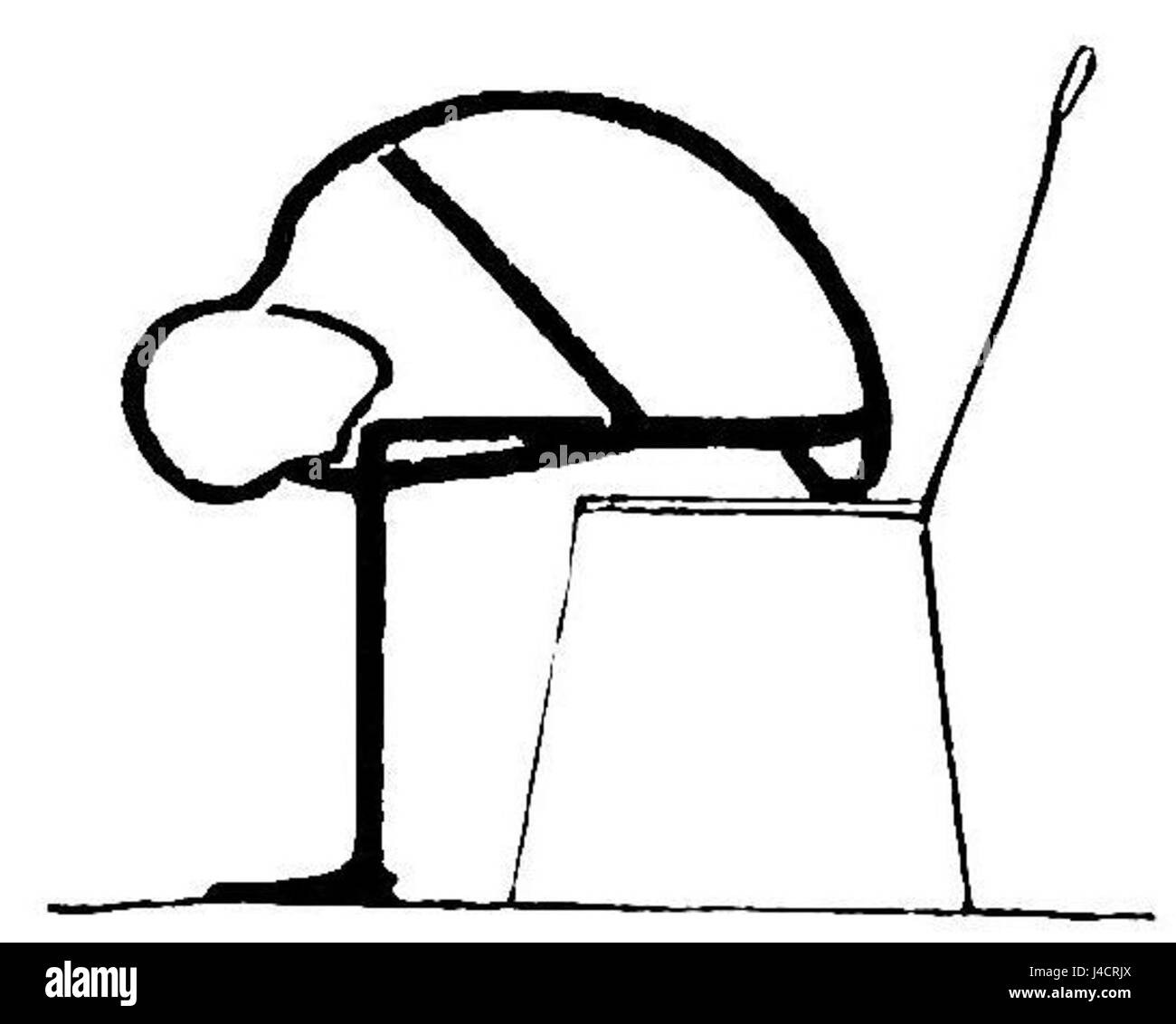 Cette illustration démontre une posture conçue pour améliorer la circulation et contrer la faiblesse physique en améliorant le flux sanguin vers le cerveau. Banque D'Images