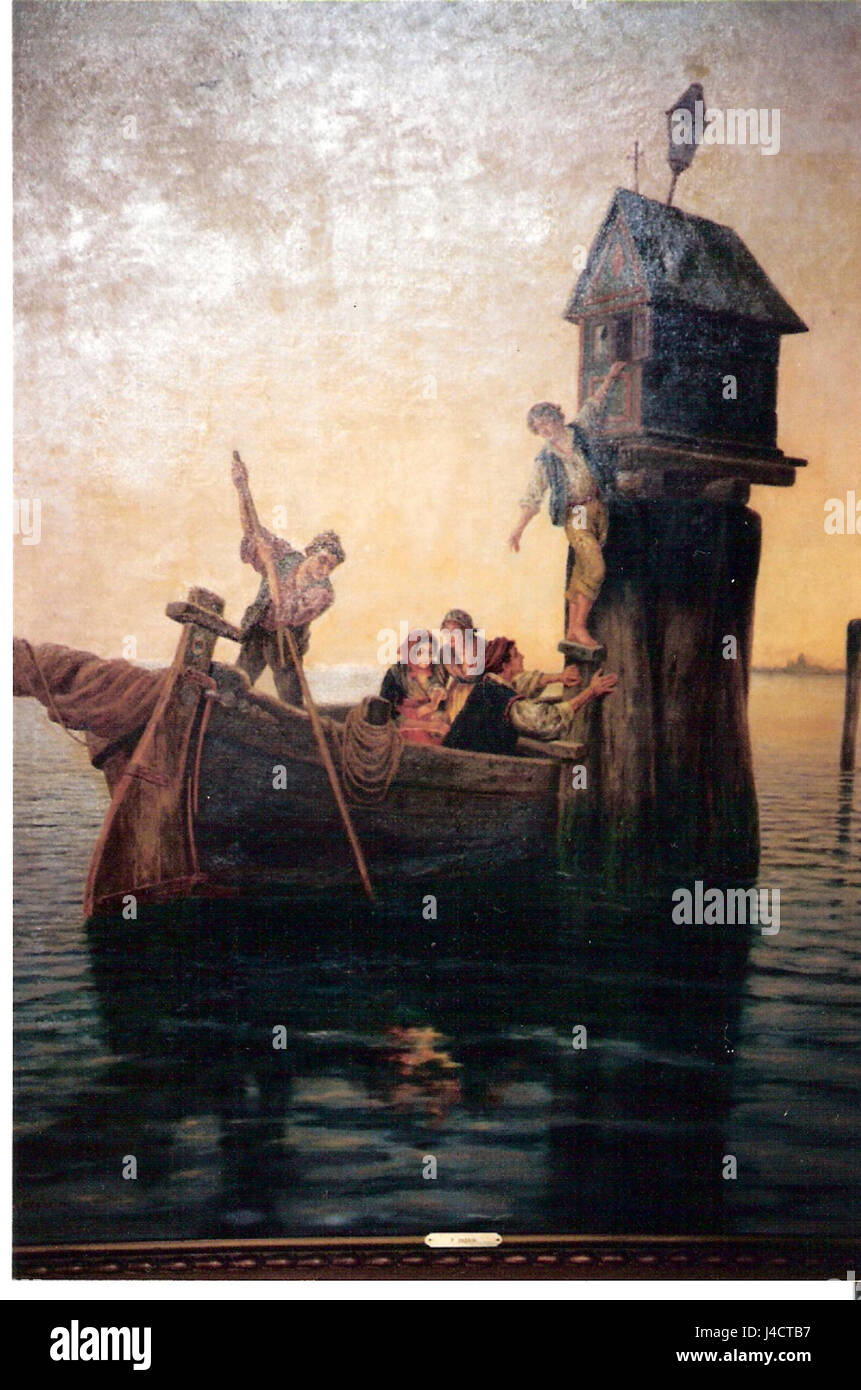 Pietro Gabrini Faro en la laguna de Venecia Banque D'Images