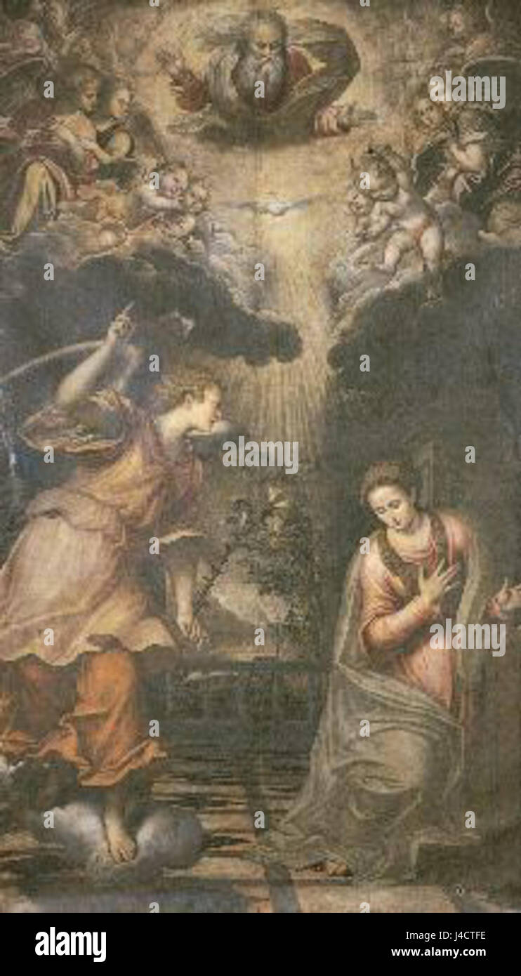 Peterzano était un peintre italien actif à la fin du XVIe siècle, connu pour ses œuvres dans le style maniériste. Ses peintures représentaient souvent des sujets religieux, mettant en valeur son habileté à rendre des figures avec des proportions allongées et des expressions détaillées. L'art de Peterzano fournit un aperçu précieux des tendances artistiques de l'époque. Banque D'Images