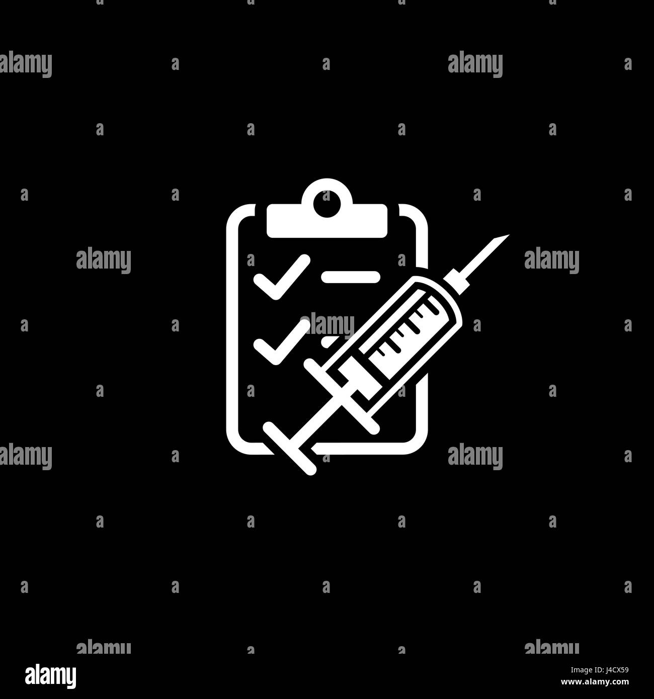 La vaccination et l'icône des services médicaux. Modèle plat. Illustration de Vecteur