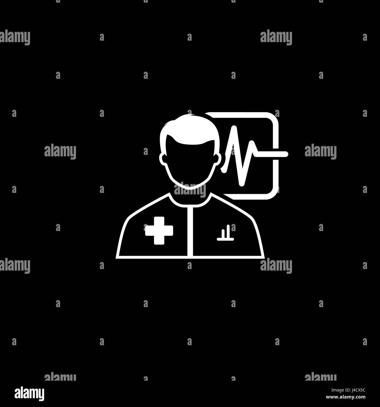 Consultation de docteur et l'icône des services médicaux. Modèle plat. Illustration de Vecteur