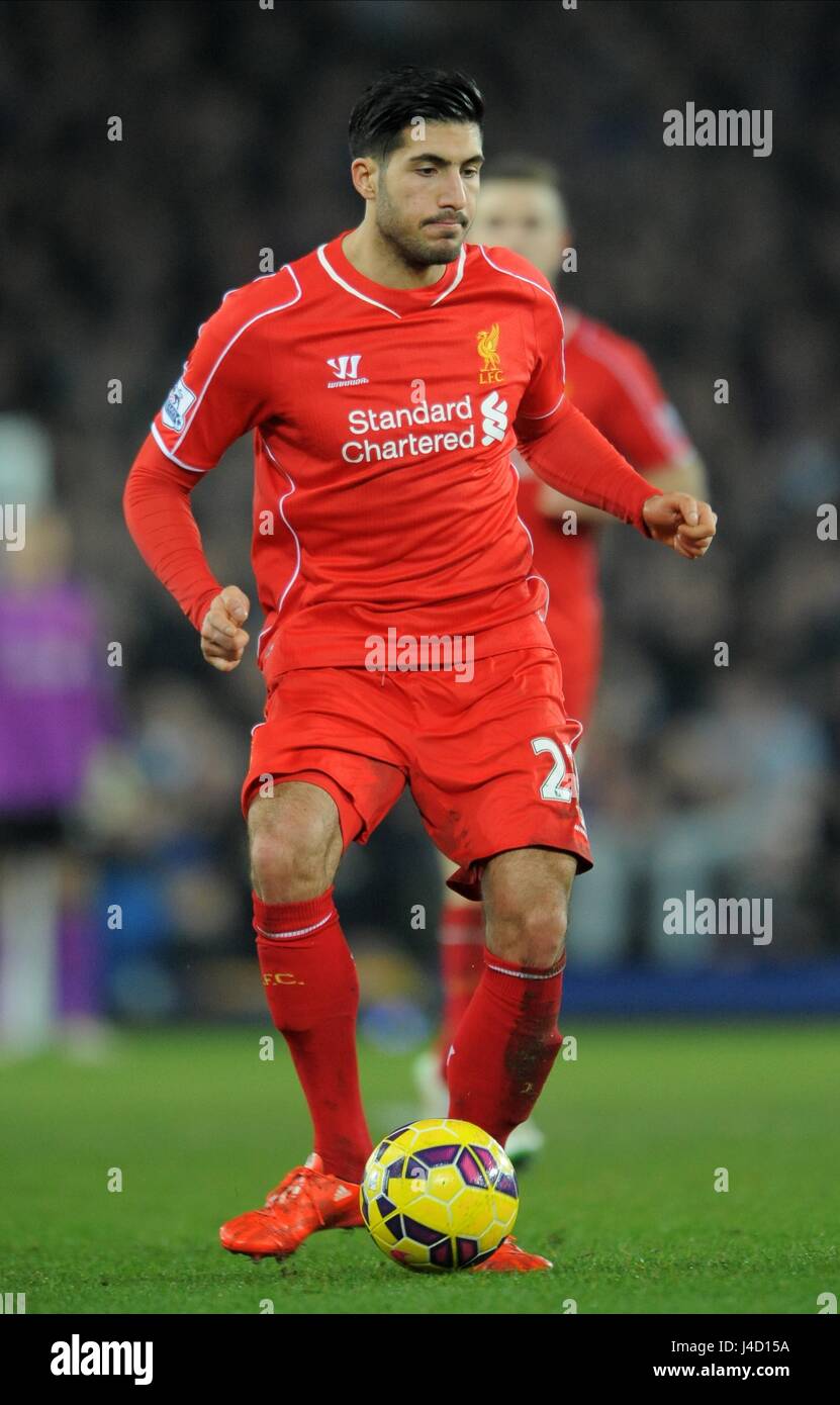 EMRE POUVEZ LIVERPOOL FC LIVERPOOL FC Everton GOODISON PARK ANGLETERRE 07 Février 2015 Banque D'Images