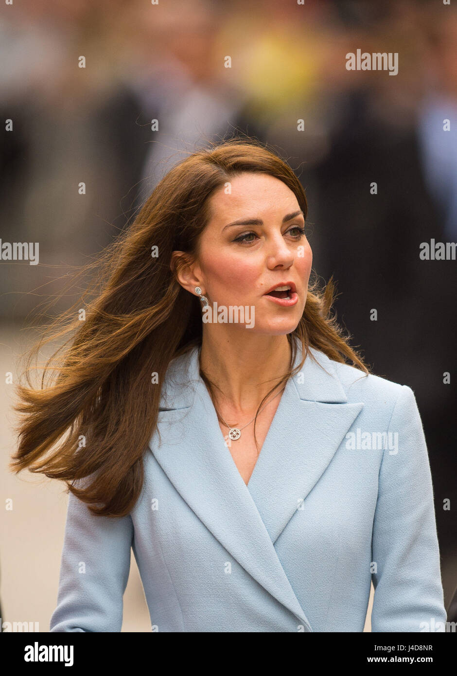 La duchesse de Cambridge quitte le Palais grand-ducal au cours d'une journée de visites au Luxembourg où elle assiste à des commémorations marquant le 150e anniversaire 1867 Traité de Londres, qui a confirmé l'indépendance du pays et la neutralité. Banque D'Images