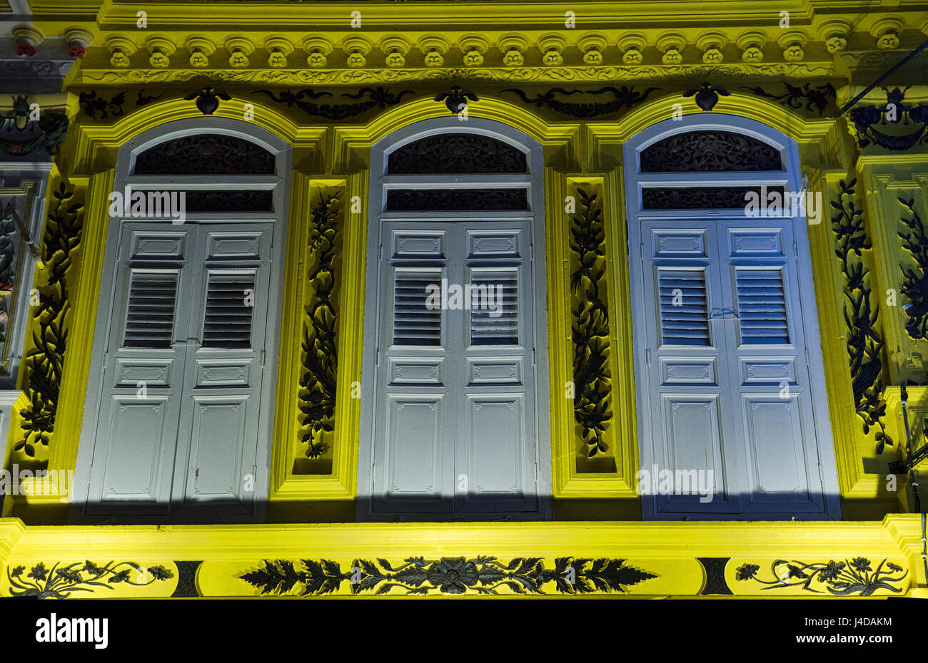 L'architecture coloniale sur la rue Jonker, Malacca, Malaisie Banque D'Images L'architecture coloniale sur la rue Jonker, Malacca, Malaisie Banque D'Images