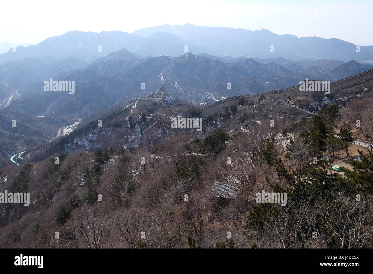 La Grande Muraille de Chine à Badaling, la Chine, le 24 février 2016. Banque D'Images