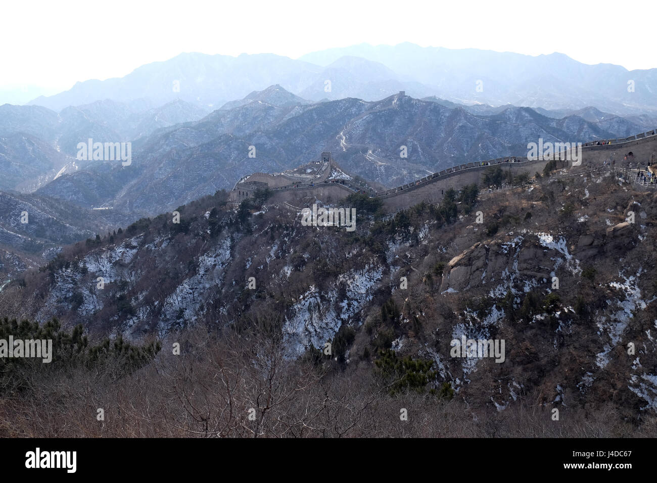 La Grande Muraille de Chine à Badaling, la Chine, le 24 février 2016. Banque D'Images