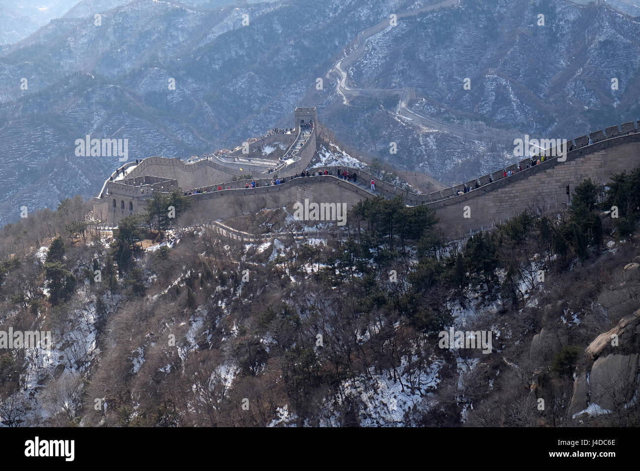 La Grande Muraille de Chine à Badaling, la Chine, le 24 février 2016. Banque D'Images