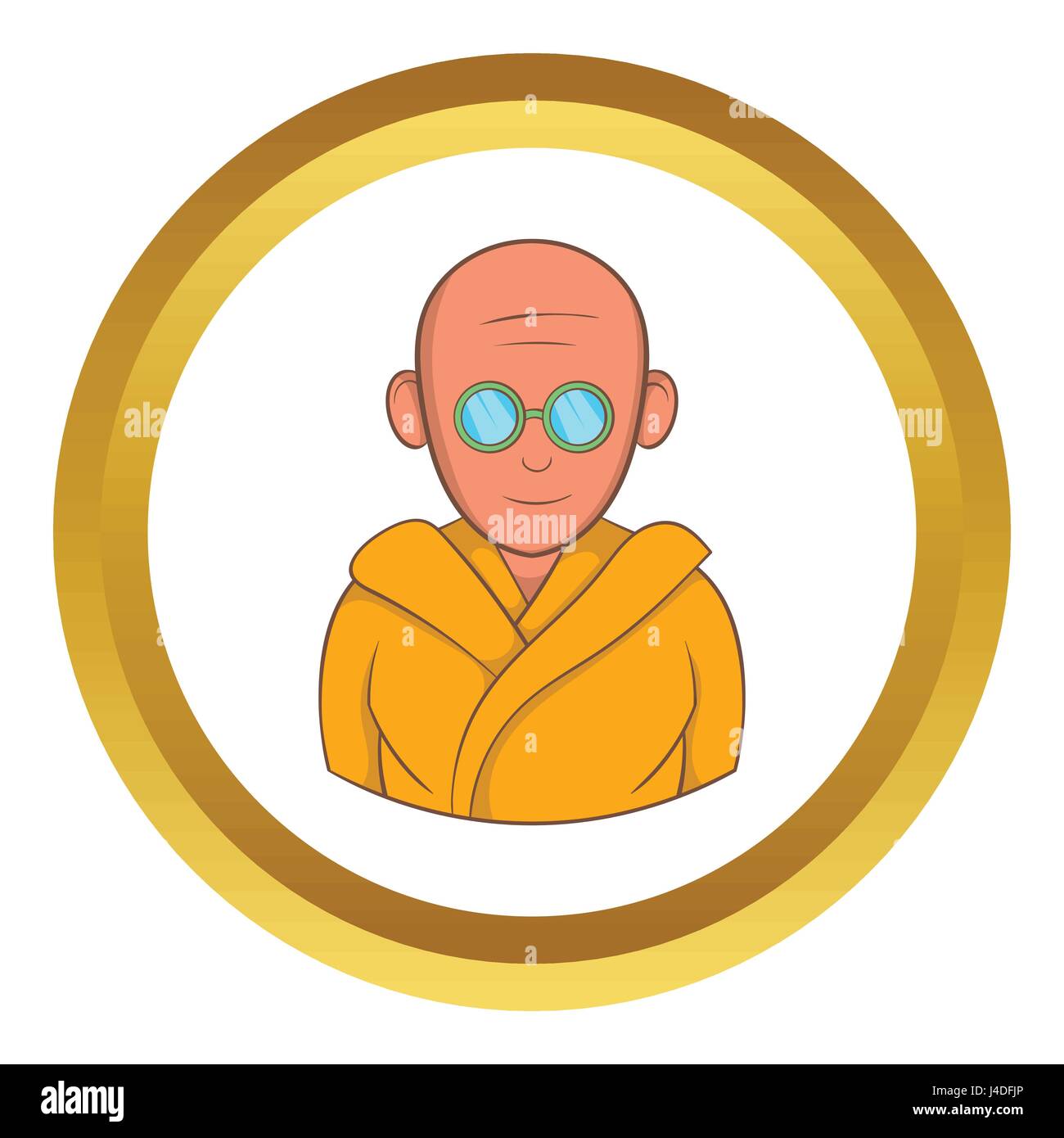 Moine indien dans l'icône vecteur lunettes Illustration de Vecteur