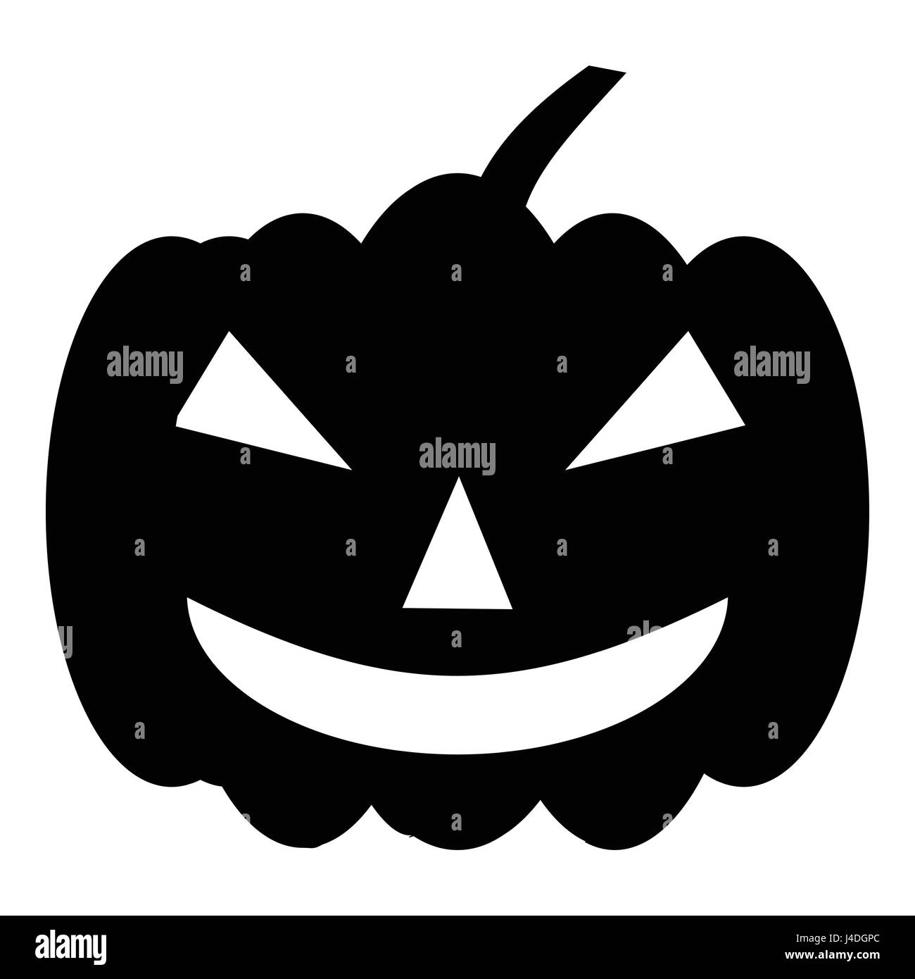 Sur l'icône de l'halloween citrouille, le style simple Illustration de Vecteur
