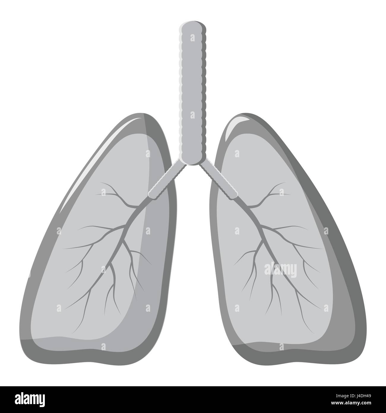 Les poumons, l'icône de style monochrome gris Illustration de Vecteur