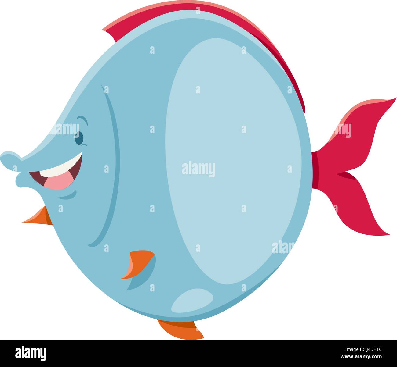 Cartoon Illustration de mer Poisson mignon personnage animal Illustration de Vecteur