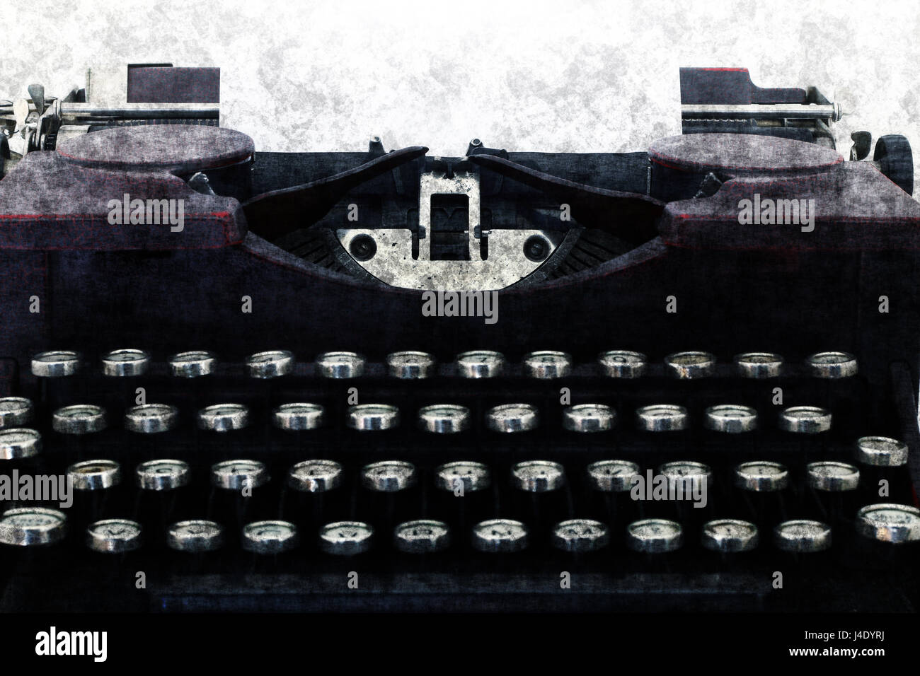 Vieille machine à écrire machine en grunge style - Message Banque D'Images