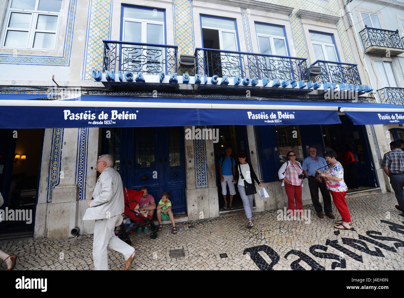 Le célèbre Pasteis de Belem cafe et pastery shop à Belém, Lisbonne. Banque D'Images