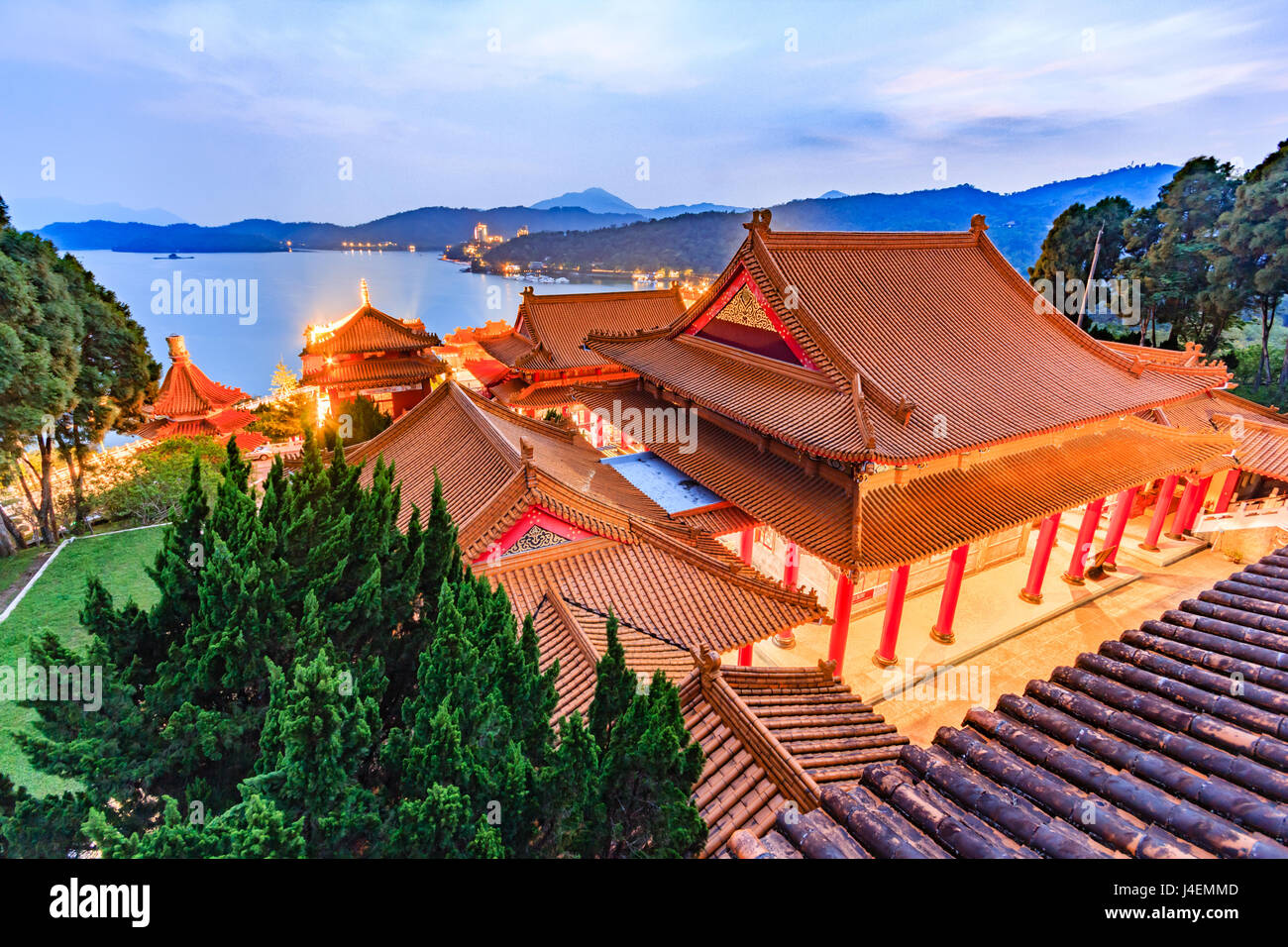 Wen Wu Temple à Lac Soleil-lune à Nantou, Taiwan Banque D'Images