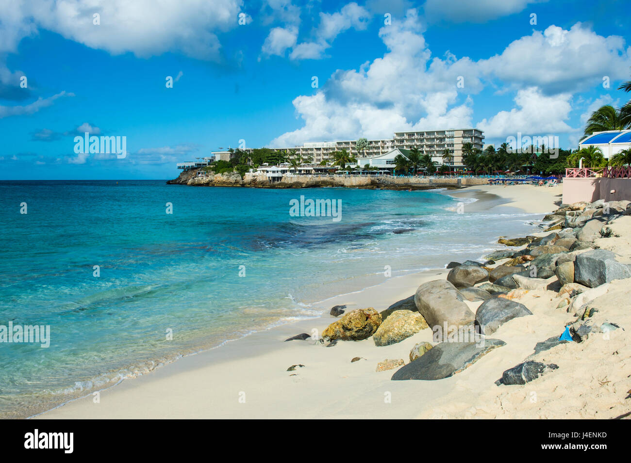 Plage de Maho Bay, Sint Maarten, Antilles, Caraïbes, Amérique Centrale Banque D'Images