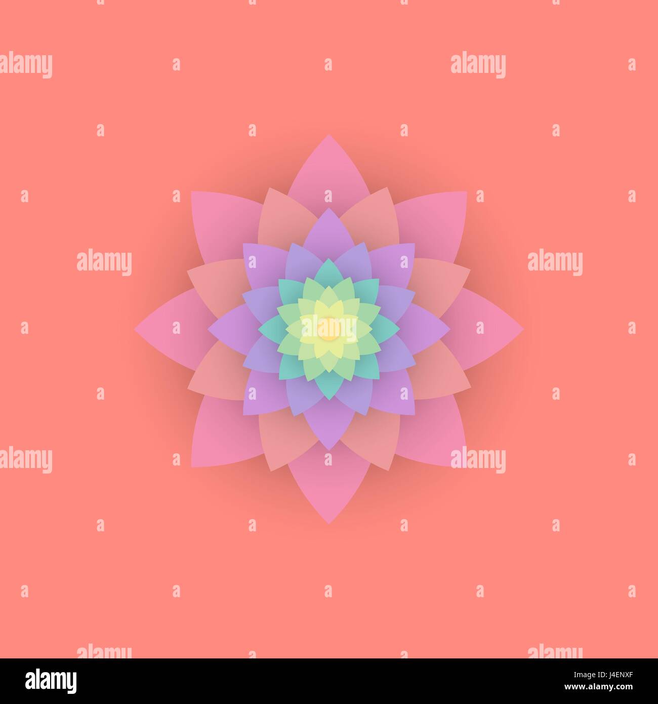 Fleur de couleur papier. Vector illustration Illustration de Vecteur