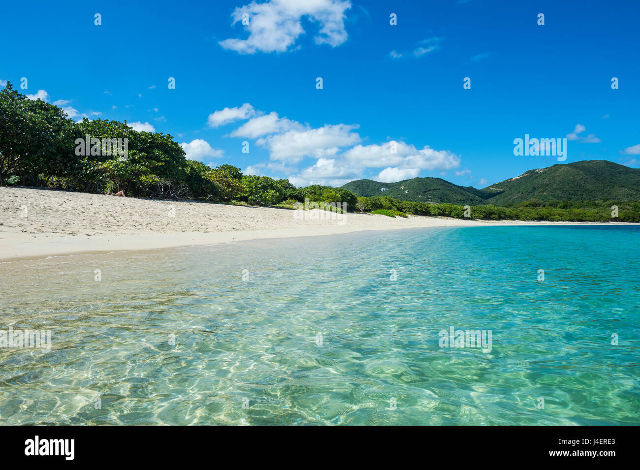 Long Bay Beach, Beef Island, Tortola, Îles Vierges britanniques, Antilles, Caraïbes, Amérique Centrale Banque D'Images