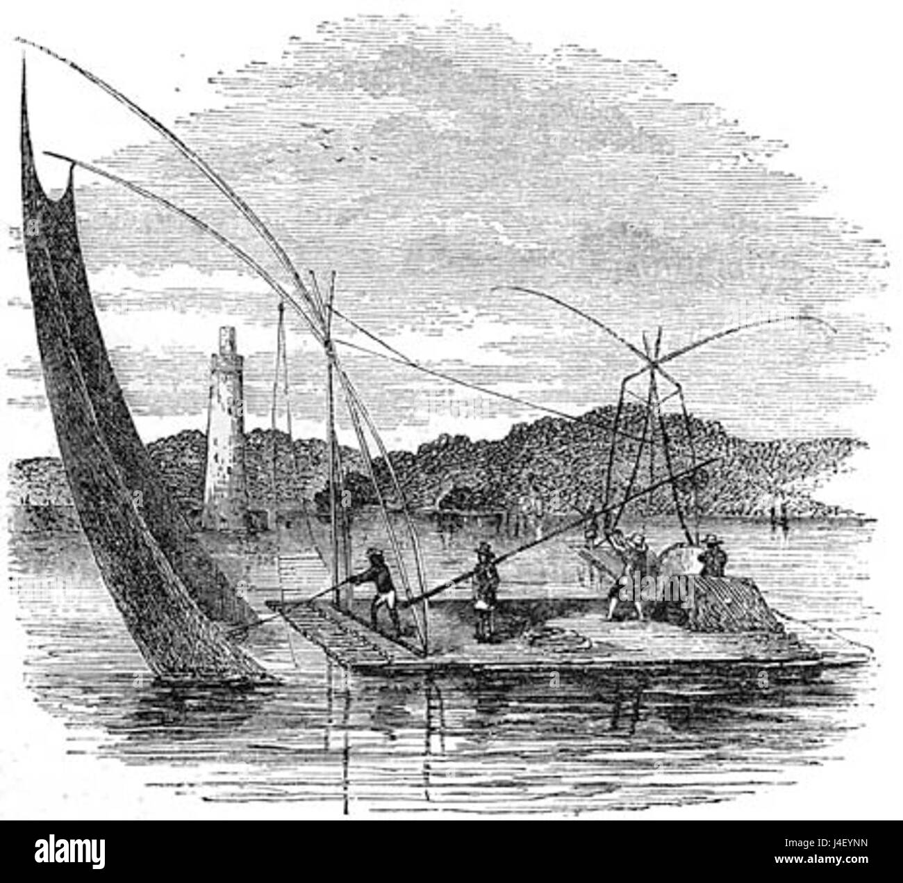 Au début des années 1800, les pêcheurs de manille Banque D'Images
