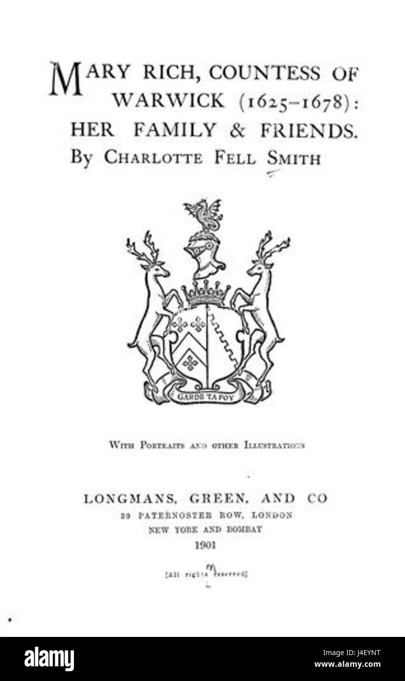 La Comtesse de Warwick riche marie sa famille et ses amis Charlotte est tombé Smith Banque D'Images La Comtesse de Warwick riche marie sa famille et ses amis Charlotte est tombé Smith Banque D'Images