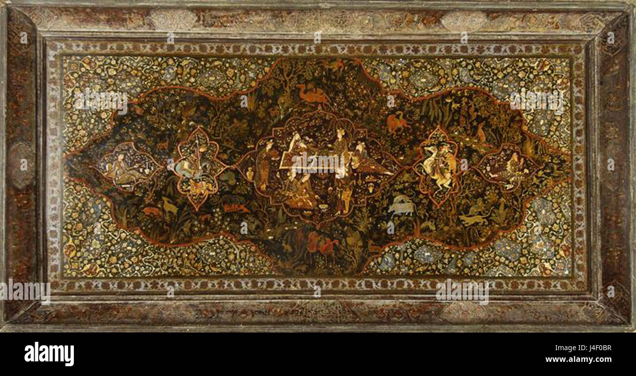 Fin du xixe et début xxe siècle peinture sur bois l'Iran Banque D'Images