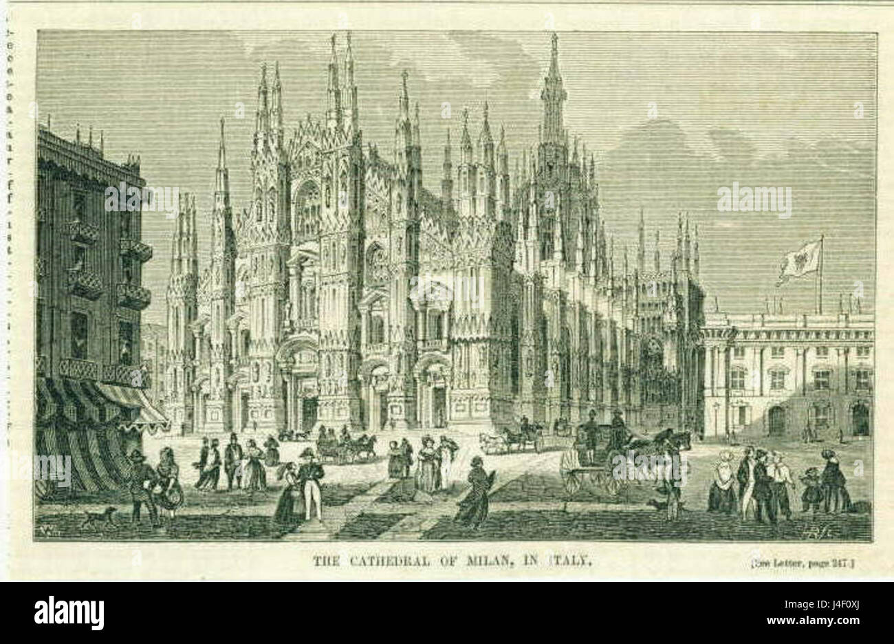 MI 1856, la cathédrale de Milan en Italie Art journal imprimé en 1856 Banque D'Images