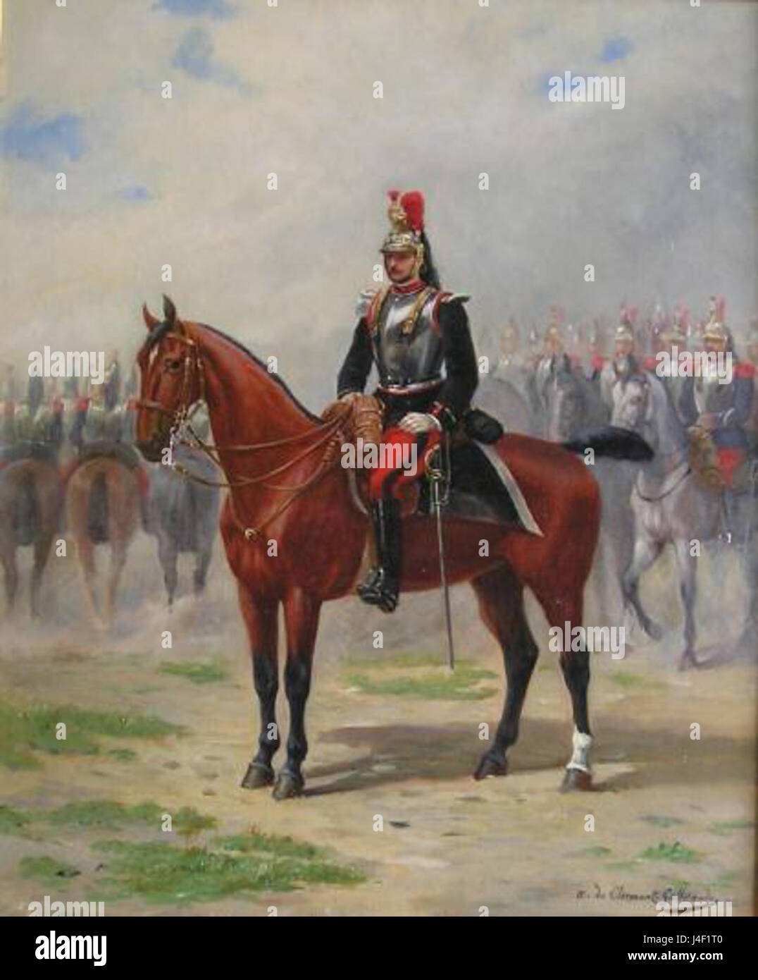 Photo Vintage Officiers De Cavalerie Française Vers 1900 - Tirage Citrate 8x11 Cm