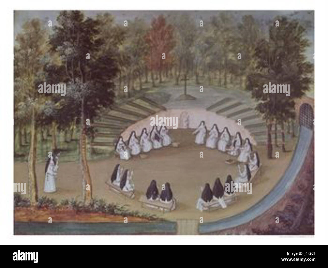 Abbaye de Port Royal dans la Solitude Rencontre des religieuses par Magdeleine Hortemels c. 1710 Banque D'Images