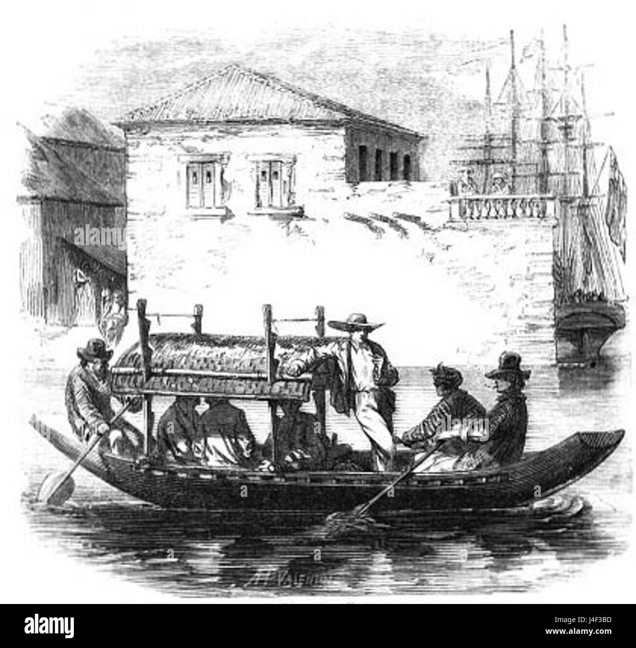 Au début des années 1800, pirogue philippins Banque D'Images