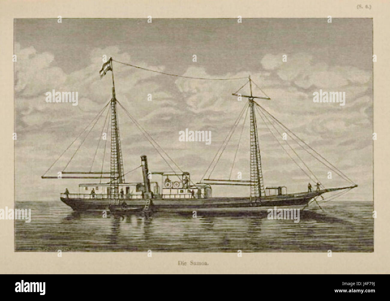 Bateau à vapeur allemand 1884 Samoa 1885 Banque D'Images