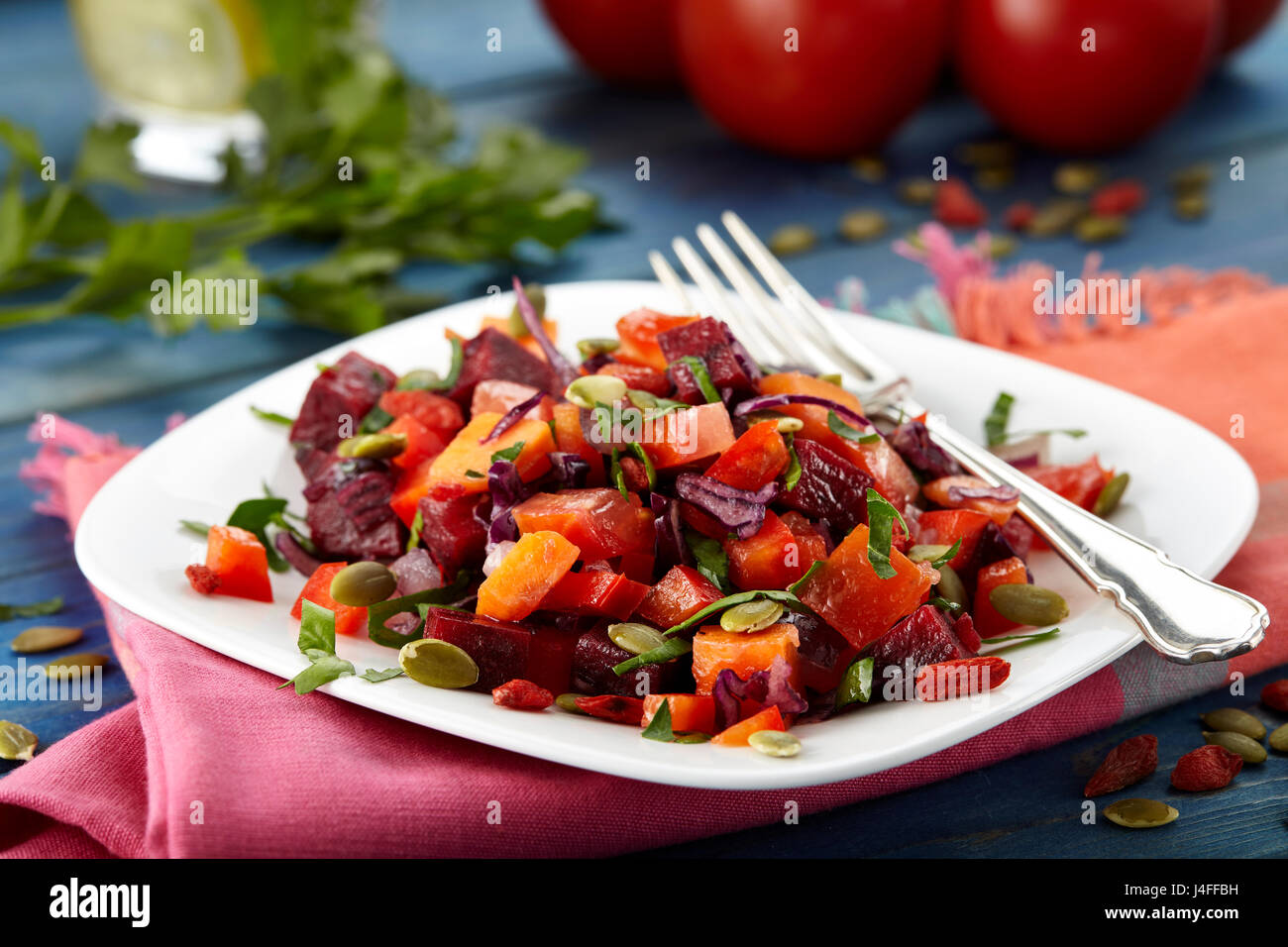 Salade de betterave Vegan Banque D'Images