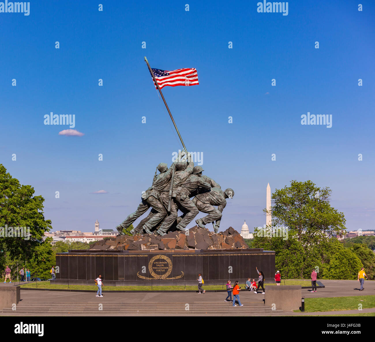 ARLINGTON, VIRGINIA, USA - United States Marine Corps War Memorial, de la statue d'Iwo Jima, à Rosslyn. Banque D'Images
