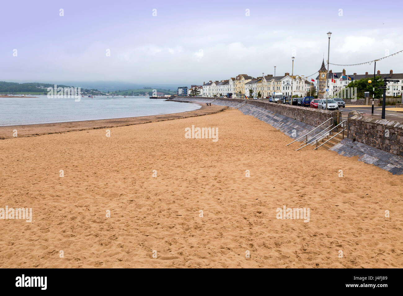 Une plage à Exmouth qui permet l'accès des chiens tout au long de chaque jour de l'année. Banque D'Images