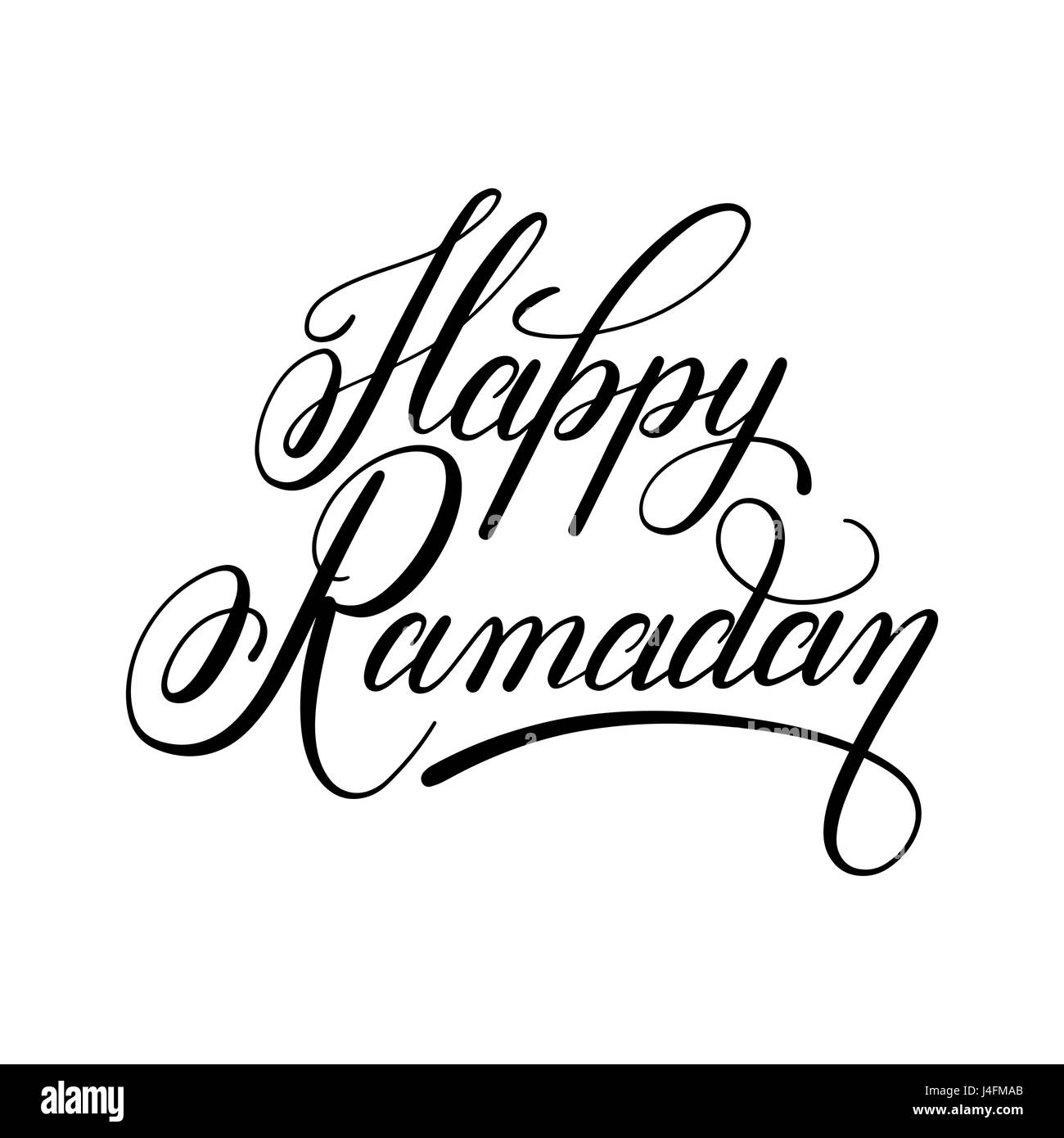 Joyeux Ramadan lettrage manuscrit de calligraphie Illustration de Vecteur