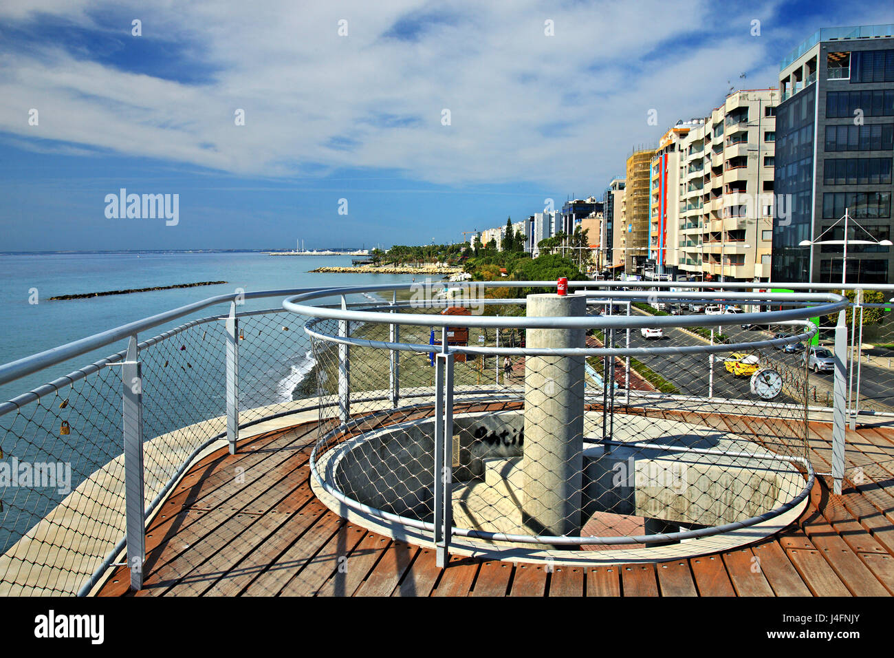 28 octobre avenue, l'avenue de bord de mer de Limassol (ou 'lemessos'), Chypre. Banque D'Images