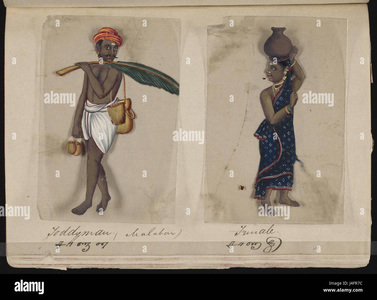 *Soixante-douze spécimens de castes en Inde* (62) renvoie à une collection d'études ethnographiques ou d'illustrations détaillant les différentes castes en Inde. Le document ou la collection offre un aperçu de la structure sociale et culturelle de la société indienne pendant la période de sa publication. Banque D'Images