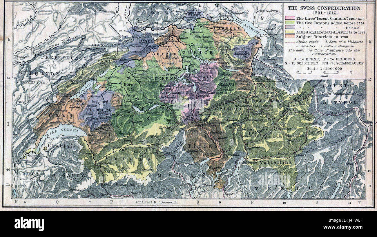 L'Atlas des bergers de la Confédération suisse décrit l'histoire et la structure de la Confédération suisse, une union de cantons indépendants en Suisse, en mettant l'accent sur les communautés de bergers et leur rôle dans l'histoire du nationâ. Banque D'Images