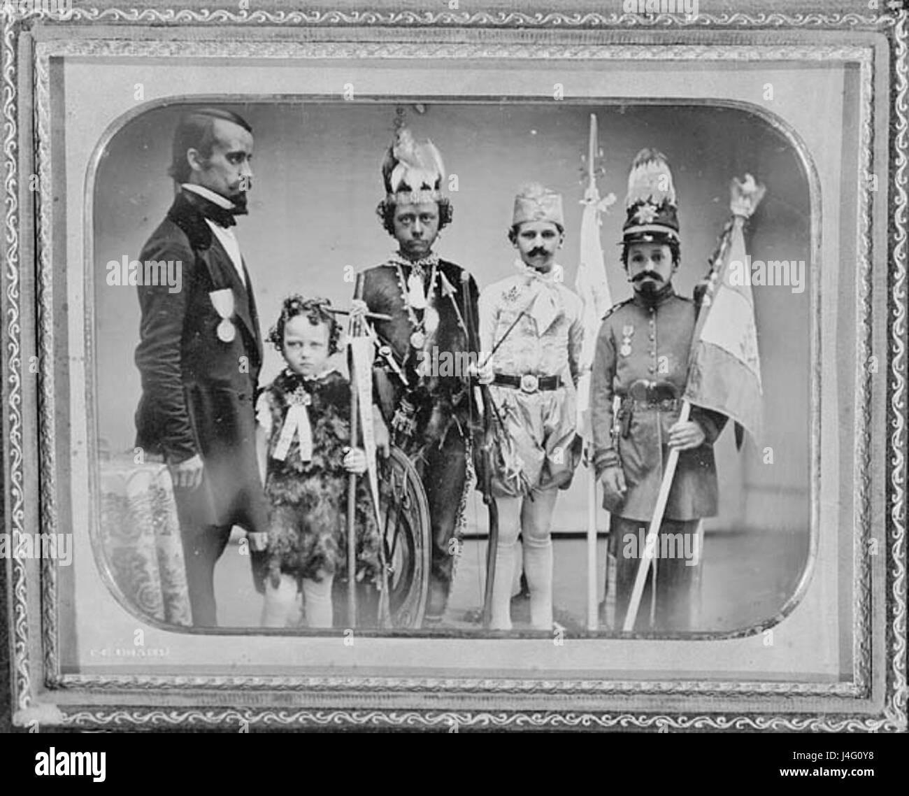 Une représentation en noir et blanc de Saint Jean Baptiste de 1855, probablement une représentation religieuse ou artistique du saint. Banque D'Images Une représentation en noir et blanc de Saint Jean Baptiste de 1855, probablement une représentation religieuse ou artistique du saint. Banque D'Images