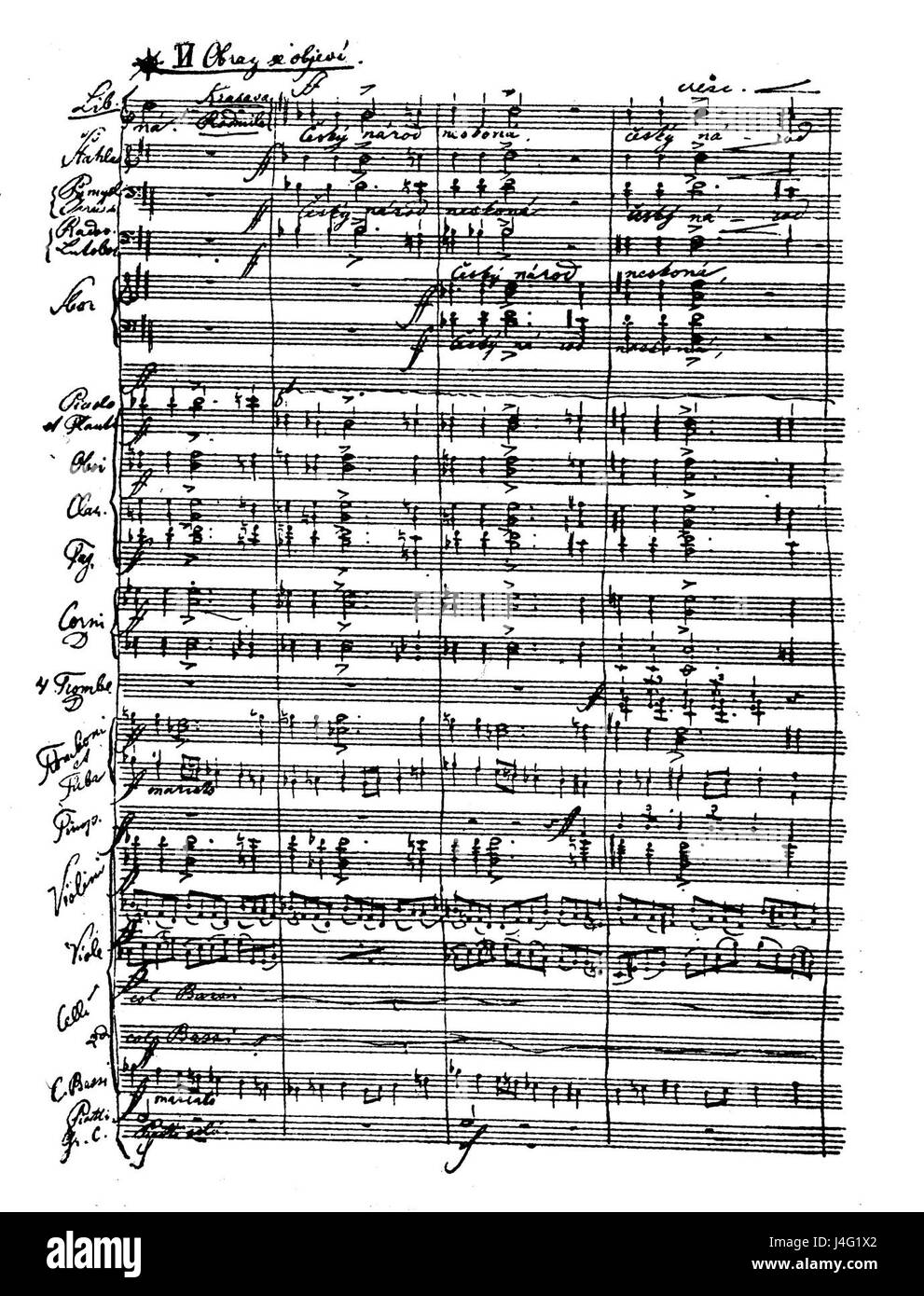 Composition musicale de BedÅ™ich Smetana, 'Libussa Prophecy', reflétant l'influence historique et culturelle du compositeur tchèque dans la musique classique. Banque D'Images