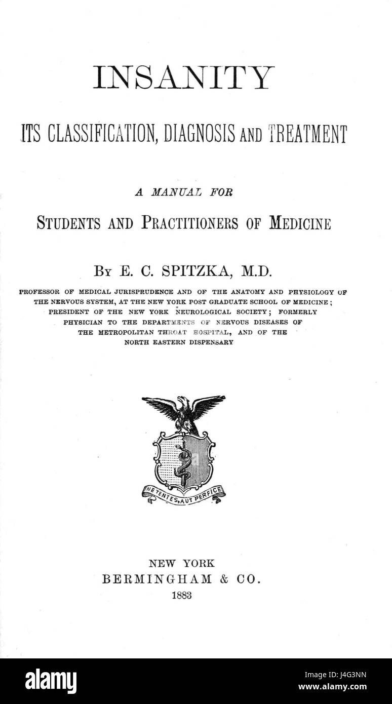 La folie Spitzka fait référence à un travail ou concept de Spitzka, probablement lié à l'étude de la folie ou de la santé mentale, contribuant à la compréhension des conditions psychologiques ou à l'analyse psychiatrique. Banque D'Images