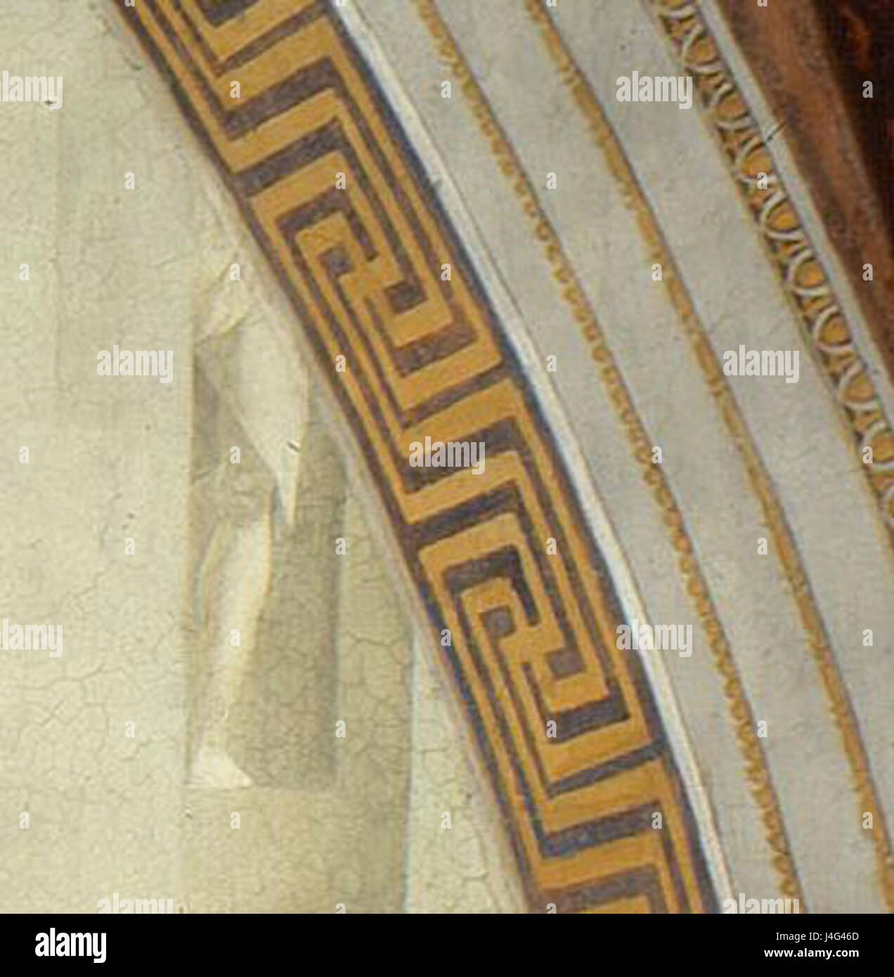 Le Stanze di Raffaello fait référence aux salles Raphaël des musées du Vatican, célèbres pour leurs fresques Renaissance. La mention des svastikas dans ce contexte renvoie probablement à des motifs symboliques qui apparaissent dans l'art, y compris des utilisations historiques sans rapport avec les associations modernes. Banque D'Images